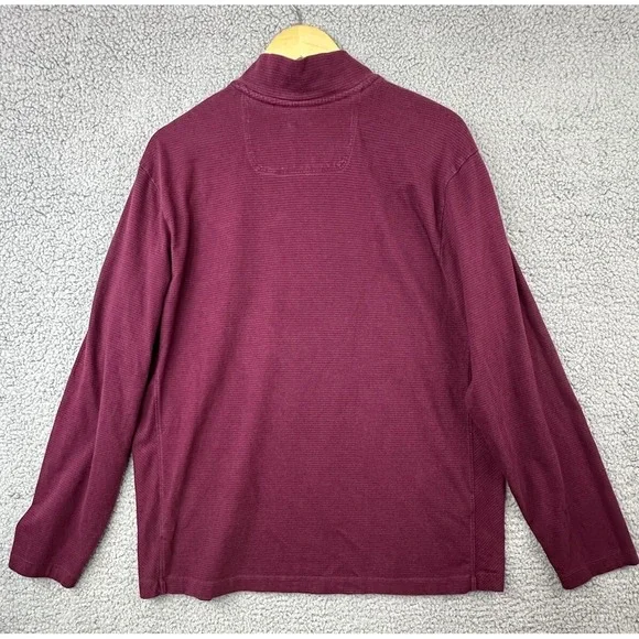 Tommy Bahama Sweater Mens XL Maroon Quarter Zip Pullover Casual Golf Sweater - Picture 3 of 9
